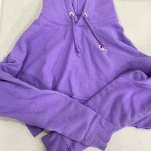 Cropped purple champions hoodie